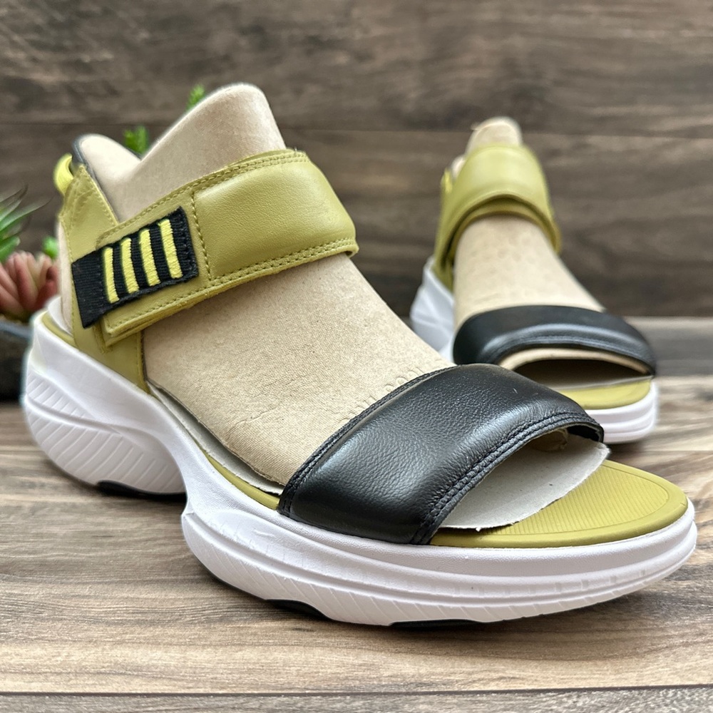 NIB Sorel Explorer Blitz Stride Leather Sport Sandal Olive Shade Black 9 40 - Picture 5 of 11